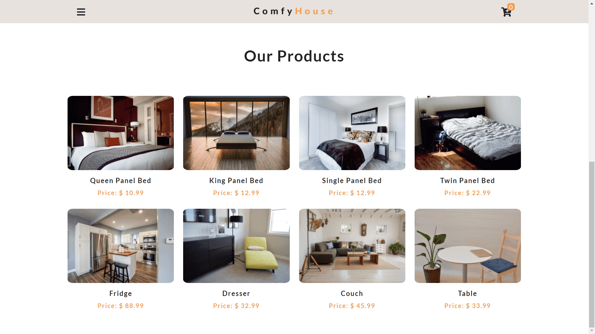 Comfy House (E-Commerce) screenshot